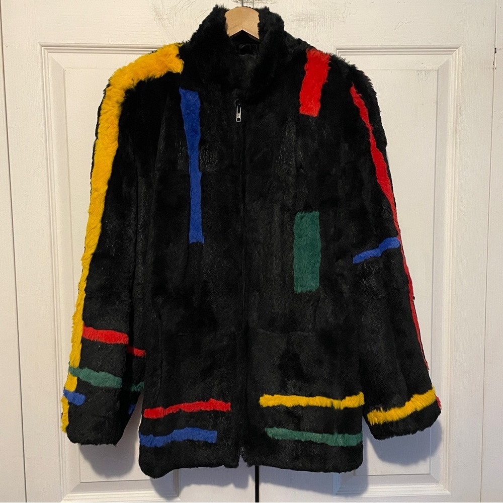 80s VINTAGE RABBIT FUR JACKET